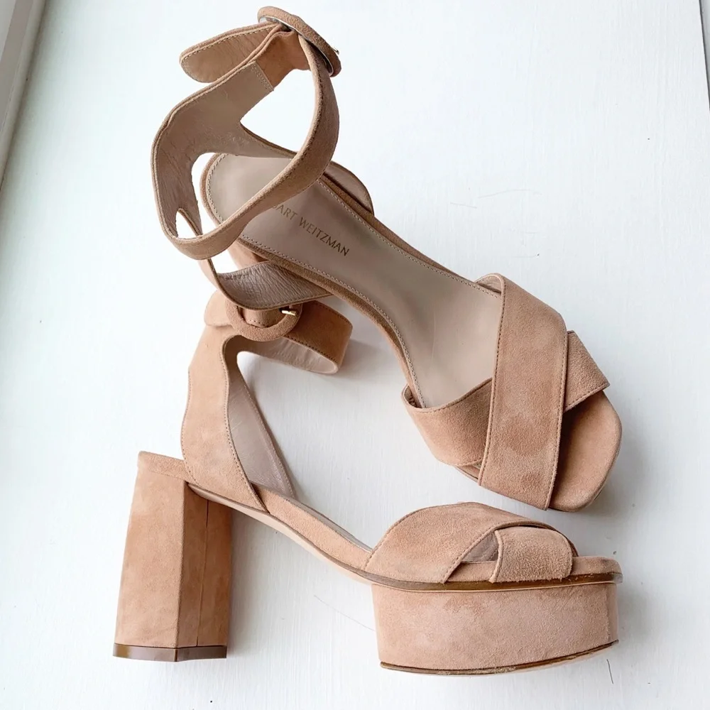 STUART WEITZMAN Suede Platform Sandals